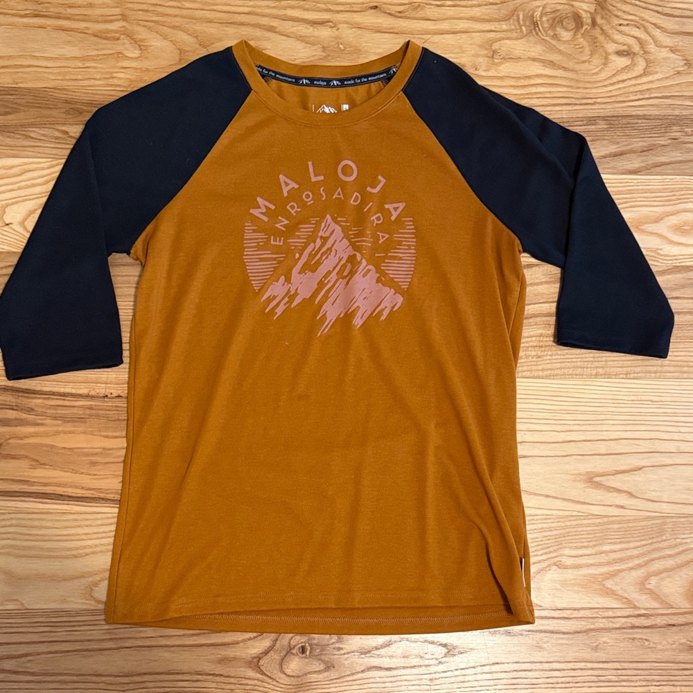 Maloja Mustard and Black Raglan MTB shirt